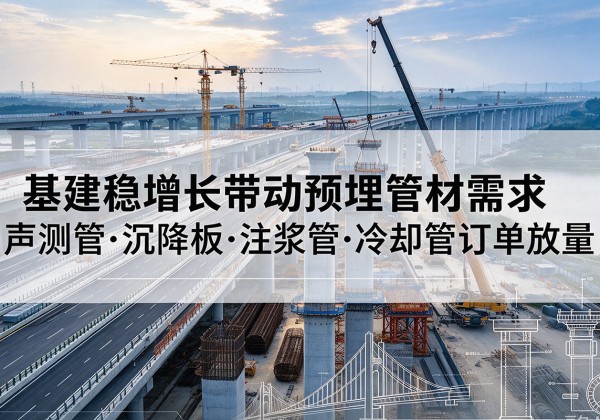 历城基建稳增长带动预埋监测管材需求，声测管、沉降板、注浆管订单持续放量